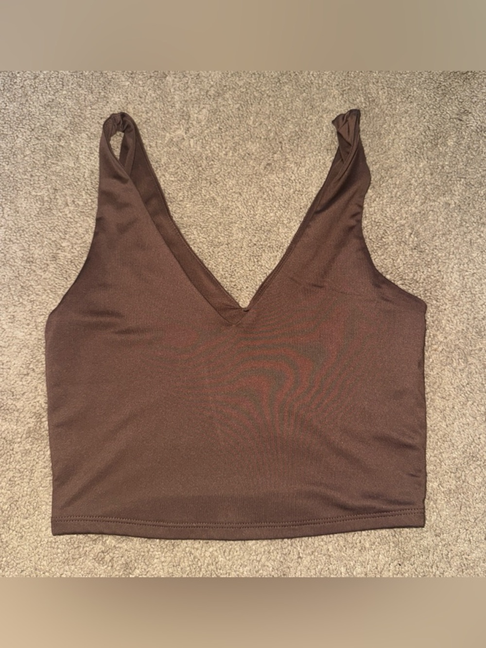 Stella Laguna Beach Brown V-Neck Cropped Tank Top